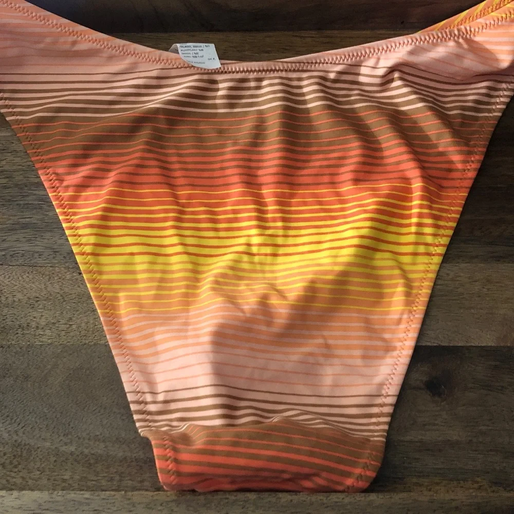 aerie Ombre Stripe Bikini Bottoms in Orange and Yellow